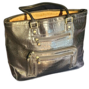 Vegan Faux Crocodile Skin Tote Purse Unbranded